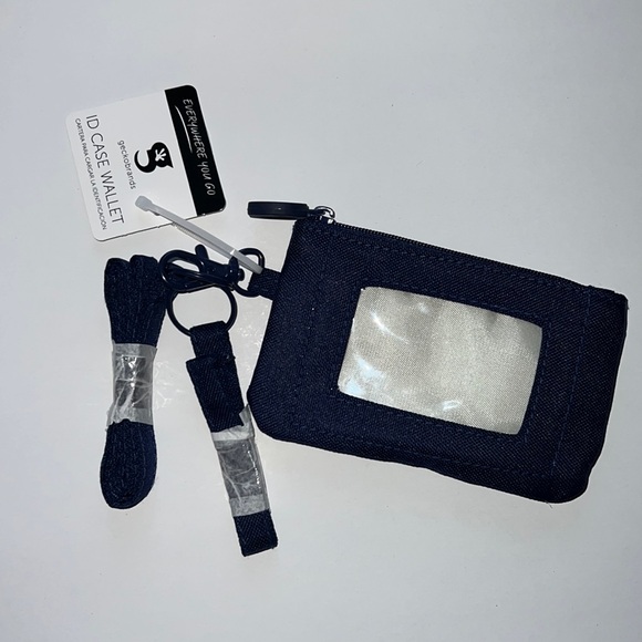NWT GeckoBrands Navy blue ID CASE WITH LANYARD & wristlet key holder - Picture 2 of 2